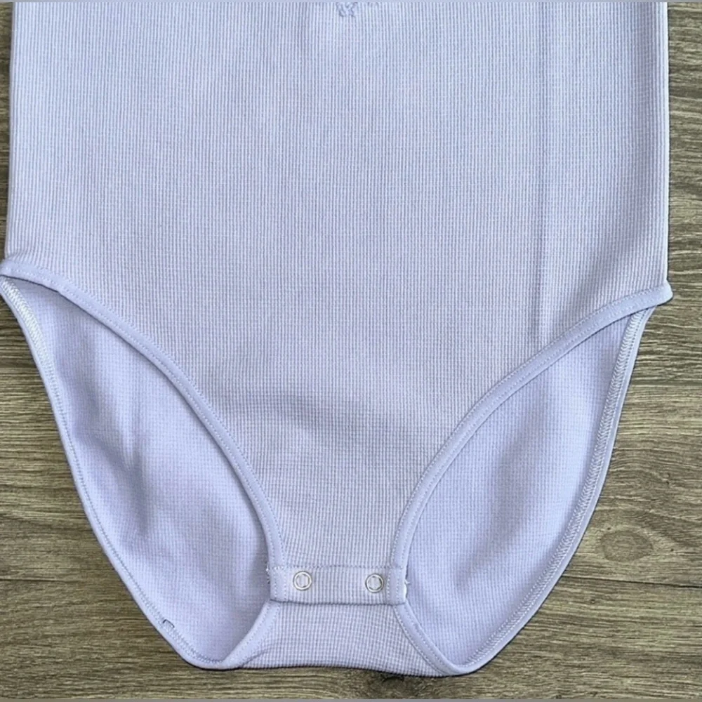 NEW Free People High Neck Bodysuit NWOT Solstice Lasercut Purple Intimat… - Picture 6 of 12